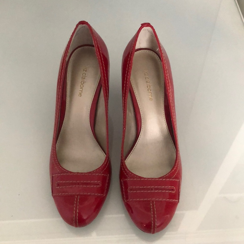 Liz Claiborne Red Leather Heels